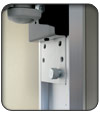 Track mounted workstation allows independent adjustments
