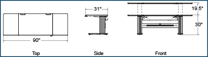 control room desk dimensions