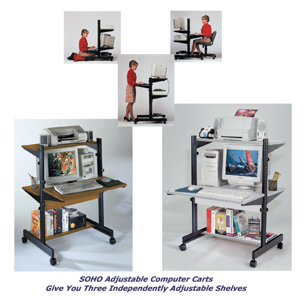 SOHO Height Adjustable Computer Cart by Mayline Gives You Value Price Plus High Quality.