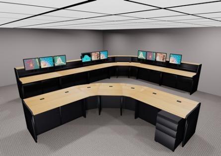Flat Panel Desk with Modular Slat Wall Options
