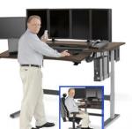 Powered Adjustable Height Workstation for Multi-Monitor Environments