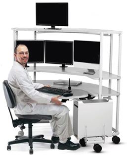 X-Anthro Console Cart #CCBK PACS Workstation with Adjustable Keyboard