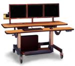 Electronically Height Adjustable Bi-Level Control Room Furniture