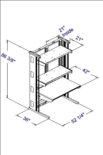 NetCom SL network furniture standard 48" unit network furniture network rack