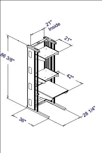 NetCom SL network furniture standard 24" unit LAN rack