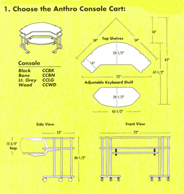 Ahthro Technology Furniture Tilt Monitor Cart Dimensions