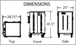 Anthro Chromebook cart dimensions