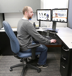 Sit stand keyboard - seated view