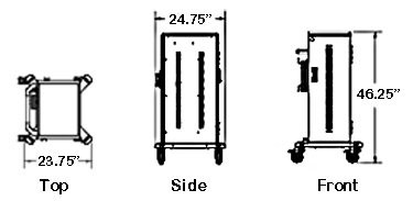 tablet cart dimensions