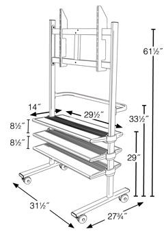 Flat Screen TV Carts Dimensions