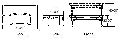 height adjustable workstation dimensions