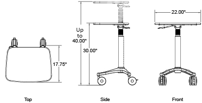 mobile phlebotomy cart - dimensions