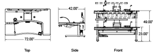 radiology furniture dimensions