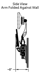wall mounted computer station folded