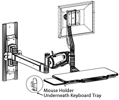 wall mounted computer station isometric view