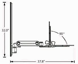 Premium Wall Mount Laptop Station dimensions