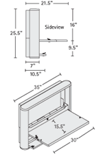 wall mount laptop station - dimensions