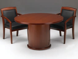 Round Conference Tables with Real Wood Finishes (Choice of Sizes and Colors)