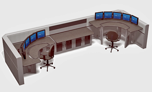 Sit-Stand Command Center Consoles with Easy Height Adjustments