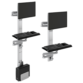 Premium Wall Mount Computer Station with Fold-up Keyboard